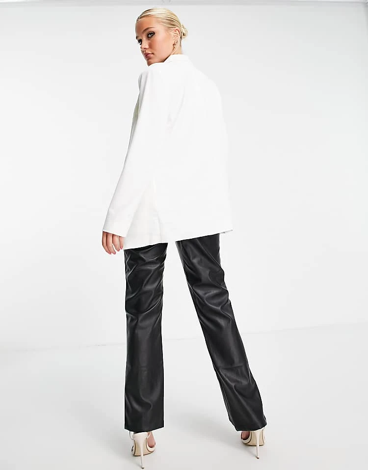 In The Style Longline Blazer In Ecru For Women 4 In The Style Longline Blazer In Ecru For Women - Image 4