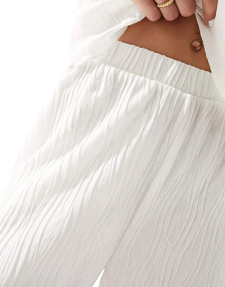 In The Style Textured Trouser Co-ord In Cream For Women 2 In The Style Textured Trouser Co-ord In Cream For Women - Image 2