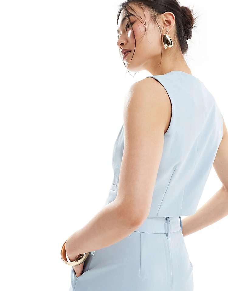 In The Style X Perrie Sian Waistcoat Co-ord In Baby Blue For Women 4 In The Style X Perrie Sian Waistcoat Co-ord In Baby Blue For Women - Image 4