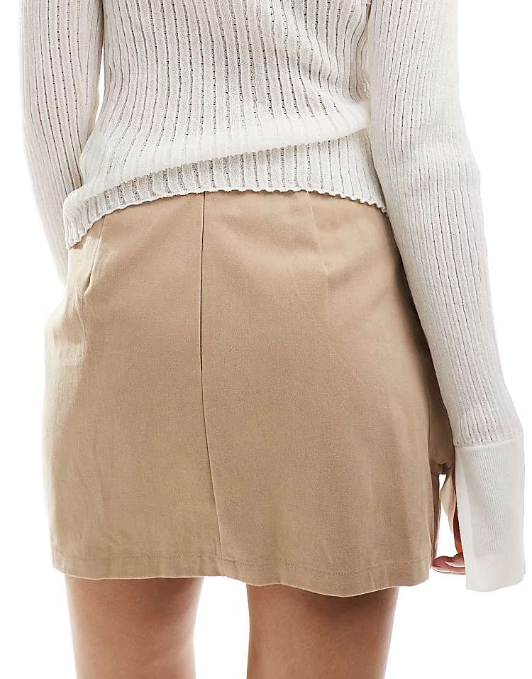 In The Style Cargo Wrap Mini Skirt In Beige For Women 4 In The Style Cargo Wrap Mini Skirt In Beige For Women - Image 4