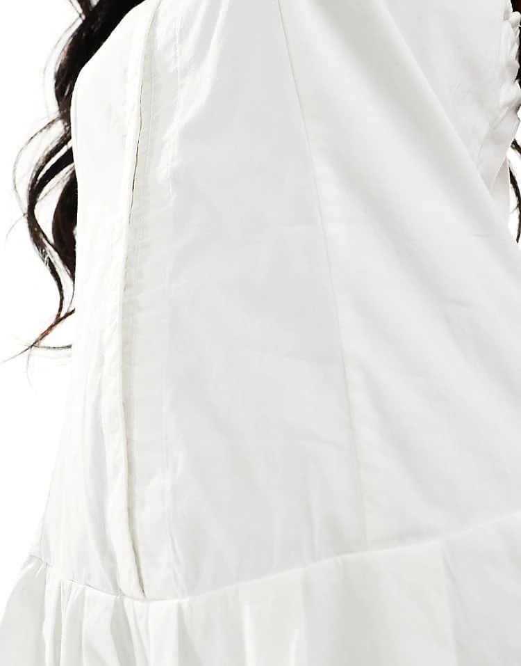 In The Style Cami Drop Waist Dress With Pleated Hem In White For Women 4 In The Style Cami Drop Waist Dress With Pleated Hem In White For Women - Image 4