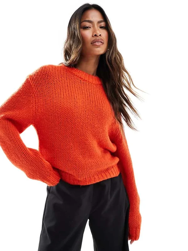 In The Style Knitted Oversized Jumper In Red For Women