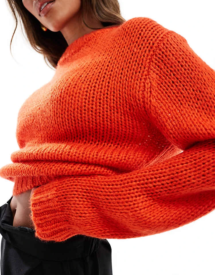 In The Style Knitted Oversized Jumper In Red For Women 2 In The Style Knitted Oversized Jumper In Red For Women - Image 2