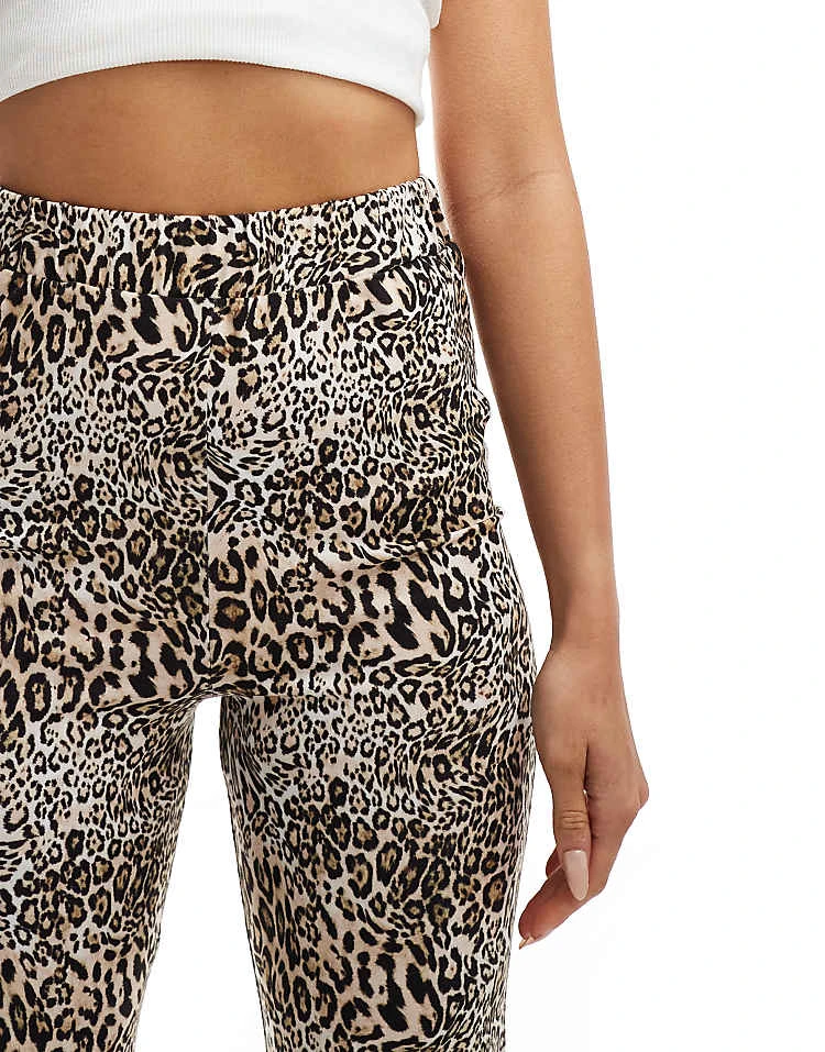 In The Style Exclusive Flared Trousers In Leopard Print For Women 4 In The Style Exclusive Flared Trousers In Leopard Print For Women - Image 4