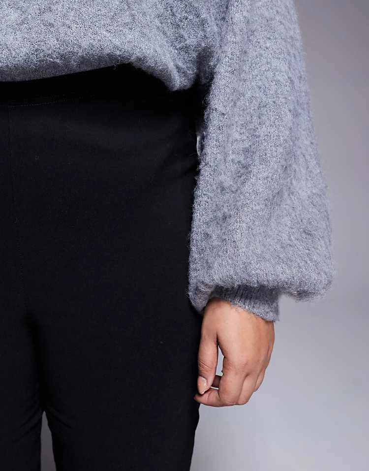 In The Style Plus X Natalya Wright Exclusive Bengaline Side Split Capri Trousers In Black For Women 3 In The Style Plus X Natalya Wright Exclusive Bengaline Side Split Capri Trousers In Black For Women - Image 3