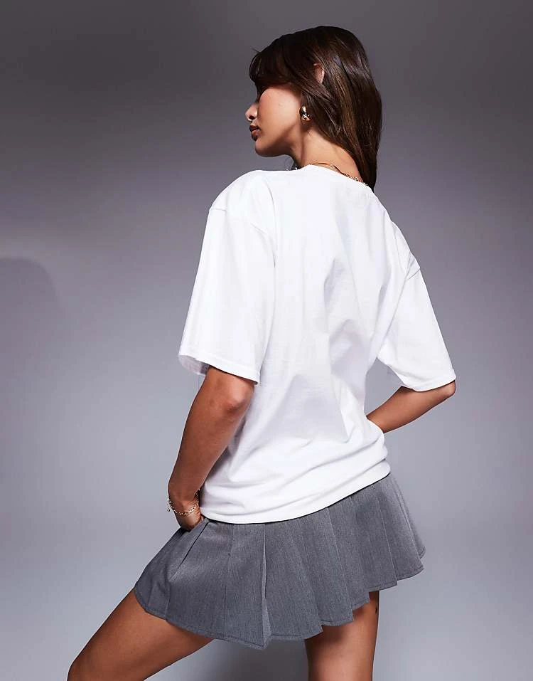 In The Style 'feeling Bratty' Slogan Oversized T-shirt In White For Women 4 In The Style 'feeling Bratty' Slogan Oversized T-shirt In White For Women - Image 4